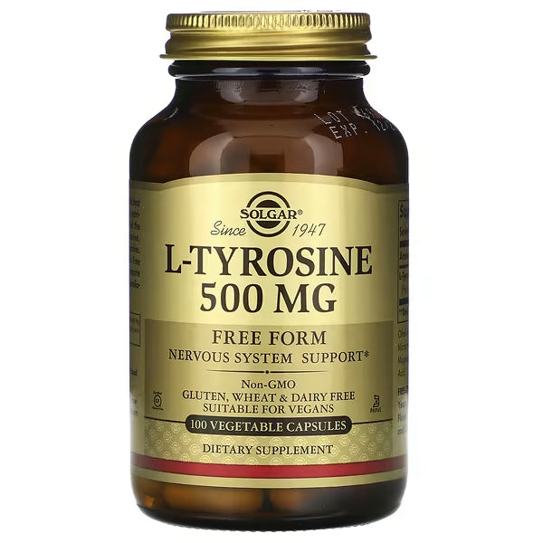 Solgar, L-티로신, 500mg, 100 식물성 캡슐 Mms01291