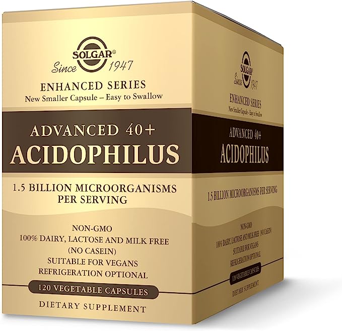 Solgar Advanced 40+ Acidophilus 120 Vegetable Capsules mms01169